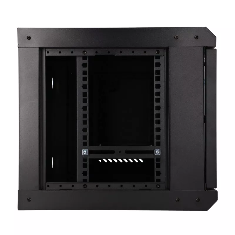 EXTRALINK LITE 6U 530X400 seinäasennettava räkkikaappi musta hyllyllä