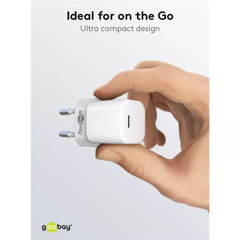 Goobay yleinen musta AC-pikalaturi sisäkäyttöön 65403 USB Type-C 110-240V