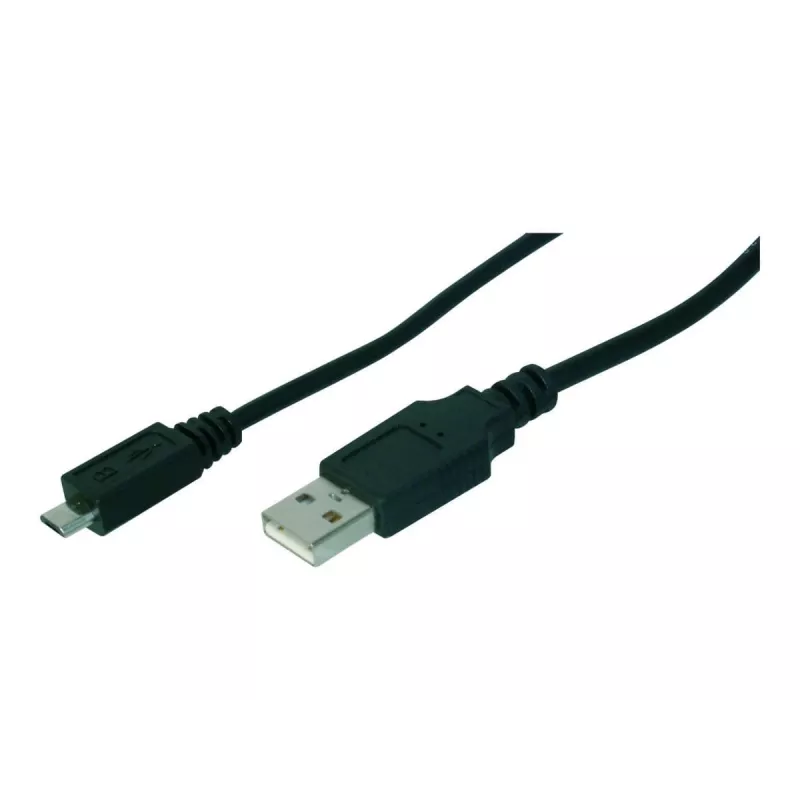 Assmann USB-liitäntäkaapeli, tyyppi A - Micro B, M/M, 1,0 m, USB 2.0 yhteensopiva, UL, musta (AK-300127-010-S)