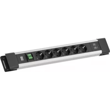 Pistorasialista Bachmann CONNECTUS BM005920 — 6x CEE7-pistorasiaa, 1x USB-A 22W, 2,0 m kaapeli