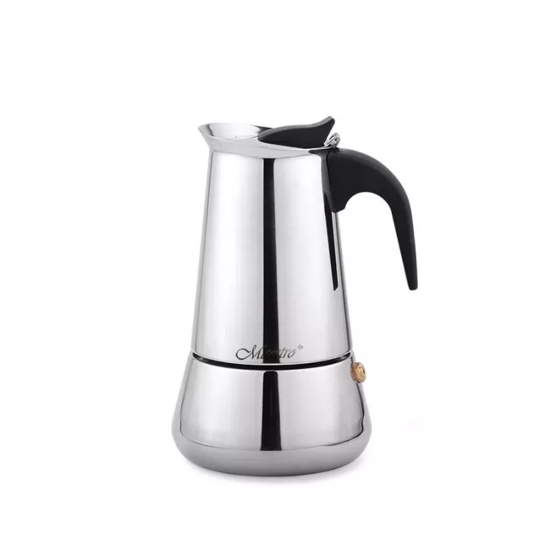Maestro MR-1660 mokapannu 0,2 L ruostumaton teräs espressokeitin, 4 kuppia, musta kahva