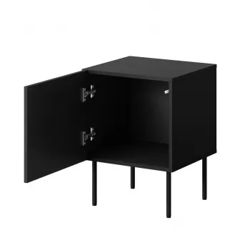 Yöpöytäsarja 2 kpl cama meble PALAZZO 44,5×40×59 cm musta ja tammi craft — 1 ovi, matta laminaatti, metallijalat
