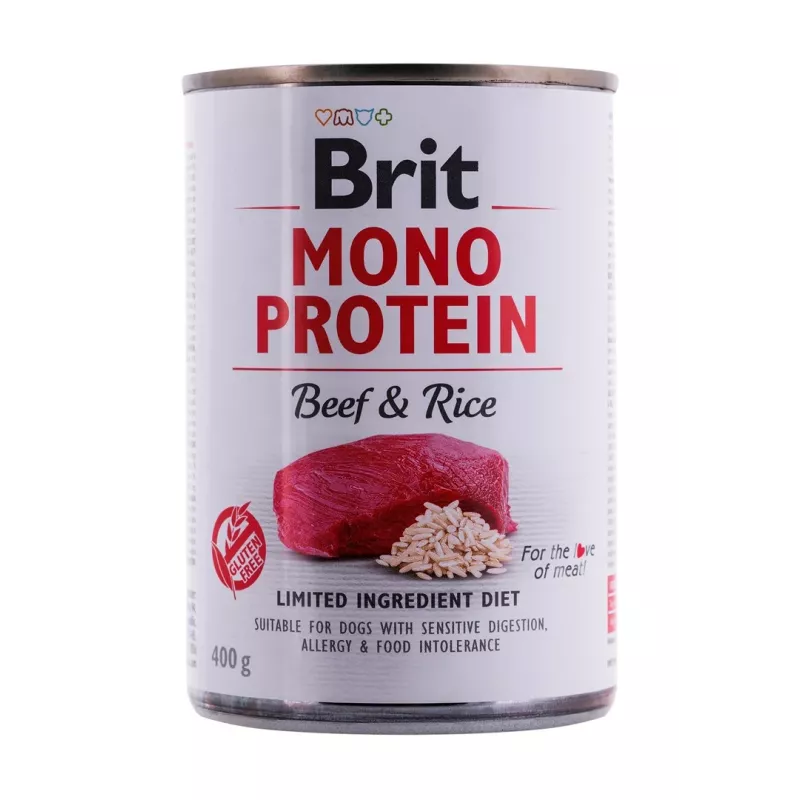 BRIT Mono Protein Beef & Rice - märkäruoka koirille - 400 g