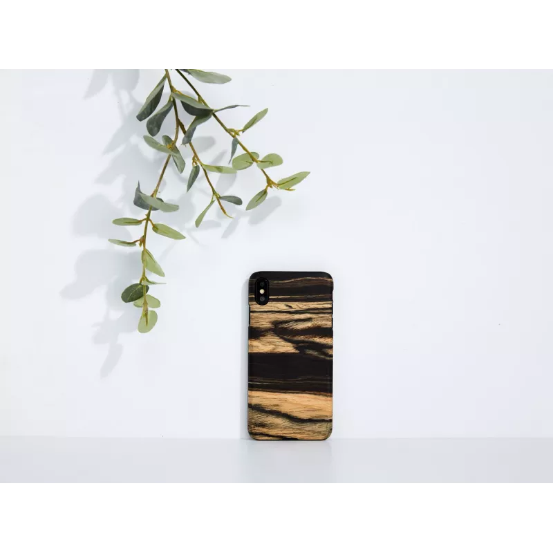 Puhelinkotelo man and wood iPhone XS Max – valkoinen eebenpuusävy musta