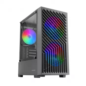 PC-kotelo TACENS Mars Gaming MC-VORTEX Mini Tower Mini-ITX/Micro-ATX Tempered Glass musta, 3x120mm, 27,3 cm GPU, 162 mm CPU-jäähdytin