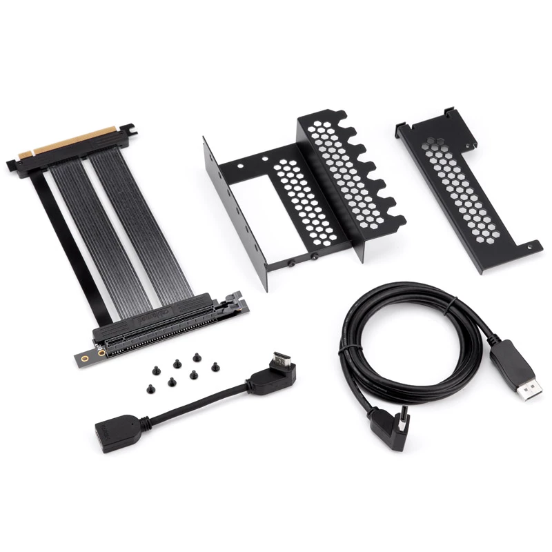 CableMod pystysuuntainen PCI-e-kiinnike, PCI-e 4.0 Edition, HDMI + DisplayPort, musta