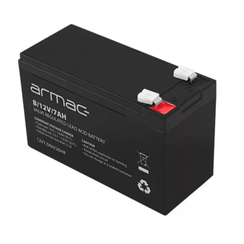 UPS-akku ARMAC B/12V/7AH — lyijyhyytelö 12V 7Ah, 110A max. purkuvirta, ABS-kotelo