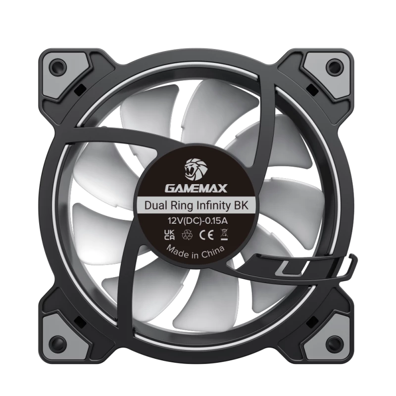 Gamemax | kotelotuuletin | DUAL RING INFINITY | musta