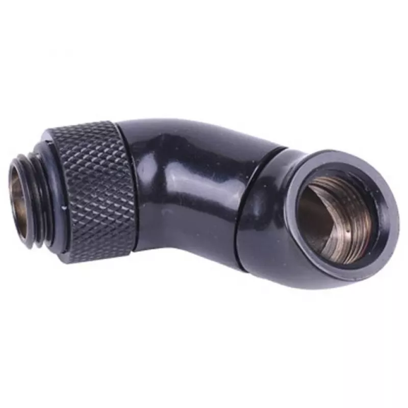 Alphacool HF kulmaliitin kaksinkertainen 45° kääntyvä G1/4 AG - G1/4 IG - Deep Black (17060)