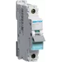 Hager NBN110. Nimellisvirta: 10 A. Tyyppi: B-käyrä, moduulien enimmäismäärä: 1 moduuli. Leveys: 17,5 mm, syvyys: 70 mm, korkeus: 83 mm (NBN110)
