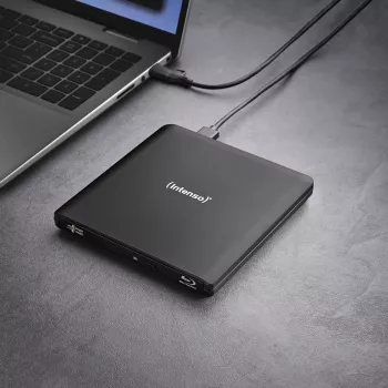 Intenso EOD 500BD Slim ulkoinen Blu-ray-poltin, USB 3.2 Gen 1, musta