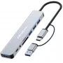 QOLTEC USB-C-keskitin 4x USB + SD/TF-kortinlukija malli 53794