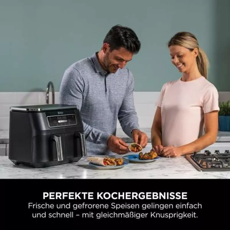Ninja AF200EU friteerauskeitin Double 7,6 L itsenäinen 2400 W kuumailmafriteerauskeittiö musta