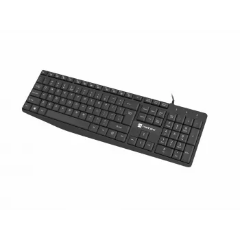 Johdollinen täysikokoinen näppäimistö NATEC NAUTILUS NKL-1950 — USB, QWERTY US International, 105 näppäintä, musta
