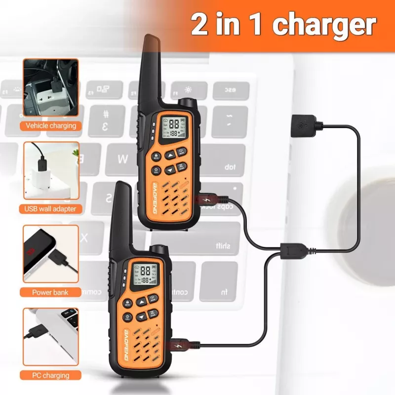 Walkie-talkie Baofeng BF-T25E oranssi, 2 kpl