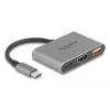 DeLOCK 61071 videokaapeli-sovitin 0,1 m USB Type-C USB Type-C USB Type-A HDMI harmaa