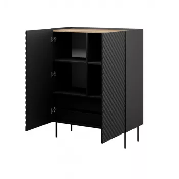 Hylly cama meble ONDA 2D2SZ kirjahylly 98×45×127 cm musta