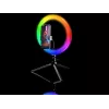Renkaanmuotoinen valaisin RGB 26 cm jalustalla