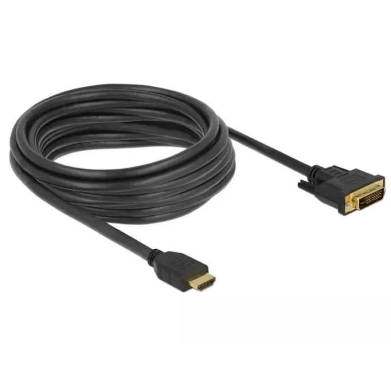 Videokaapeliadapteri DeLOCK 85656 5 m HDMI tyyppi A DVI musta