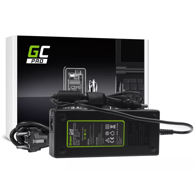 Virtalähde/invertteri Green Cell AD22P 120 W 19 V 6,3 A ASUS-kannettaville, sisäkäyttöön, musta