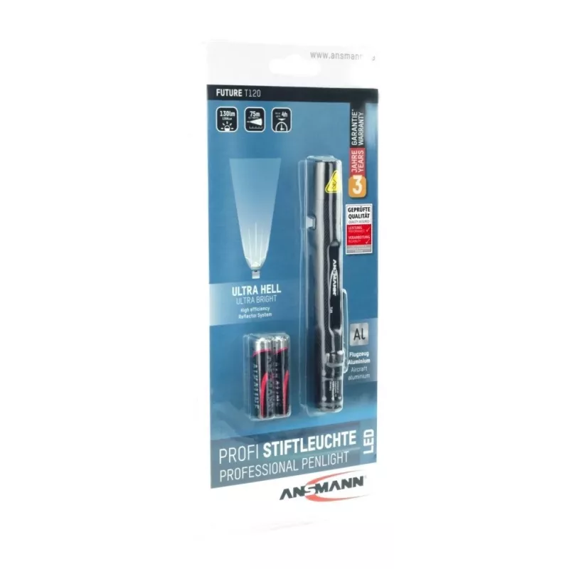 Ansmann Future T120 musta kynä-taskulamppu LED
