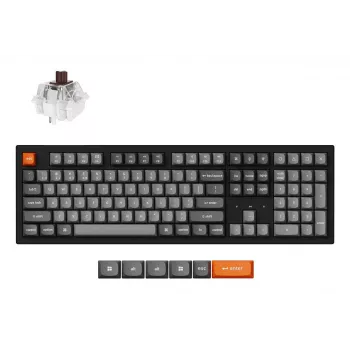 Keychron K10 Max QMK mekaaninen täysikokoinen näppäimistö — USB + RF Wireless + Bluetooth, 108 näppäintä, RGB, musta