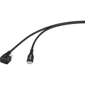 Renkforce USB 2.0 USB-C-liittimellinen kaapeli, 180 asteen käännetty, musta (RF-6721078)