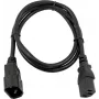 Verkkojatkokaapeli Omnitronic 30235104, 3×0,75 mm², 1 m, musta
