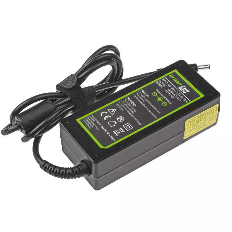 Virtalähde Green Cell AD75AP 65W 19,5V 3,34A Dell-kannettaville, sisäkäyttöön, musta