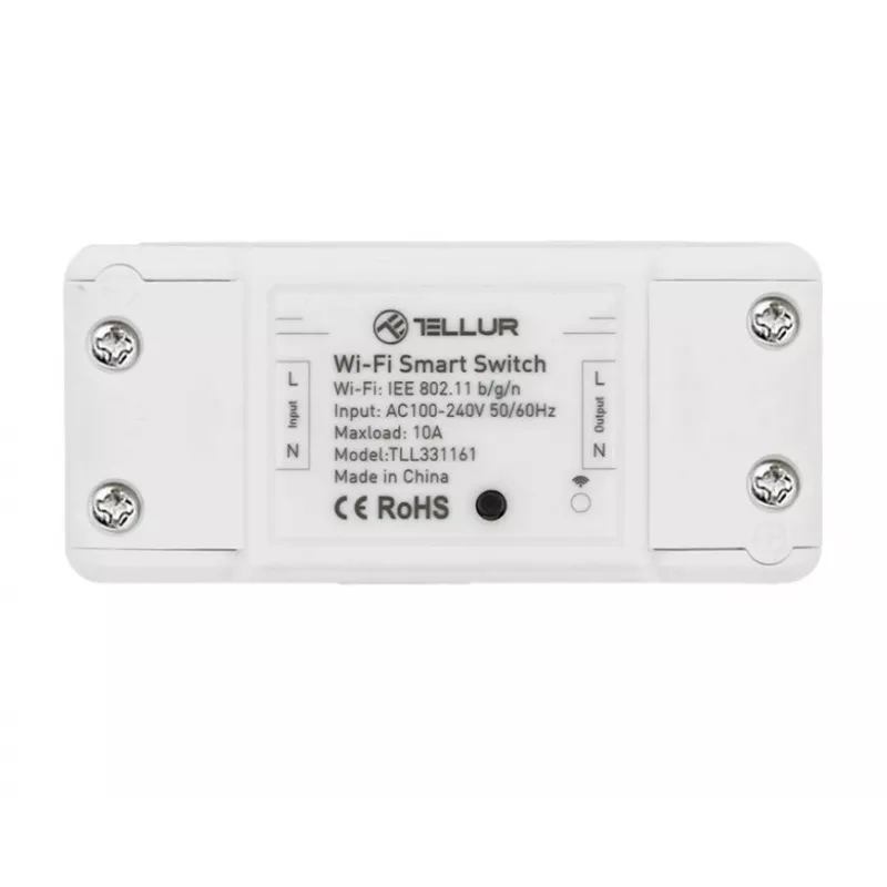 Inline WiFi -kytkin Tellur TLL331161 2200W — älykäs inline-rele lampuille ja laitteille