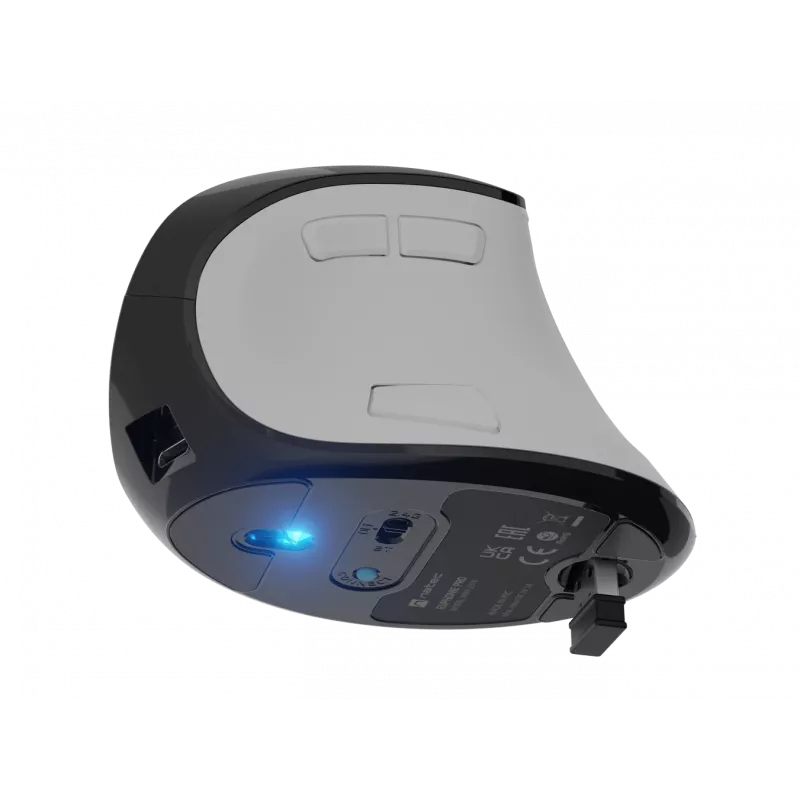 Langaton pystyhiiri NATEC Euphoniе Pro Bluetooth 5.0, 4000 DPI, ohjelmoitava, hiljainen, valkoinen