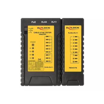 Verkkokaapelitesteri DeLOCK 86107 musta keltainen