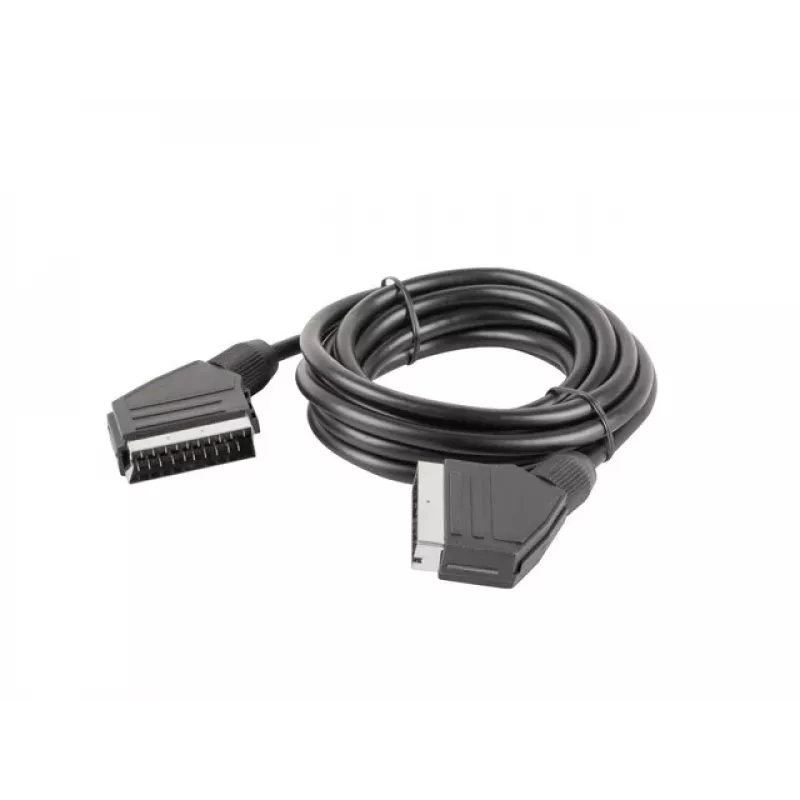 Lanberg CA-EUEU-10CC-0018-BK SCART-kaapeli, SCART – SCART 21-napainen, 1,8 m, musta