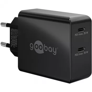 Sisälaturi Goobay 61757 pikalataus USB Type-C 2 porttia musta