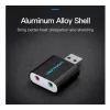 Vention USB-ulkoinen äänikortti musta metalli Type