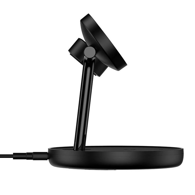 Baseus Swan 3-in-1 langaton magneettinen latausteline 20W musta universaali versio (sisältää: USB Type-C 3A 1m)