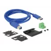 Delock 63309 ulkoinen teollisuus-USB-keskitin, 4 x USB 3.0 Type-A, 15 kV ESD-suojaus, metallikotelo, seinäasennettava