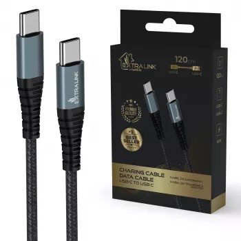 Extralink Smart Life USB-C–USB-C-kaapeli, 120 cm
