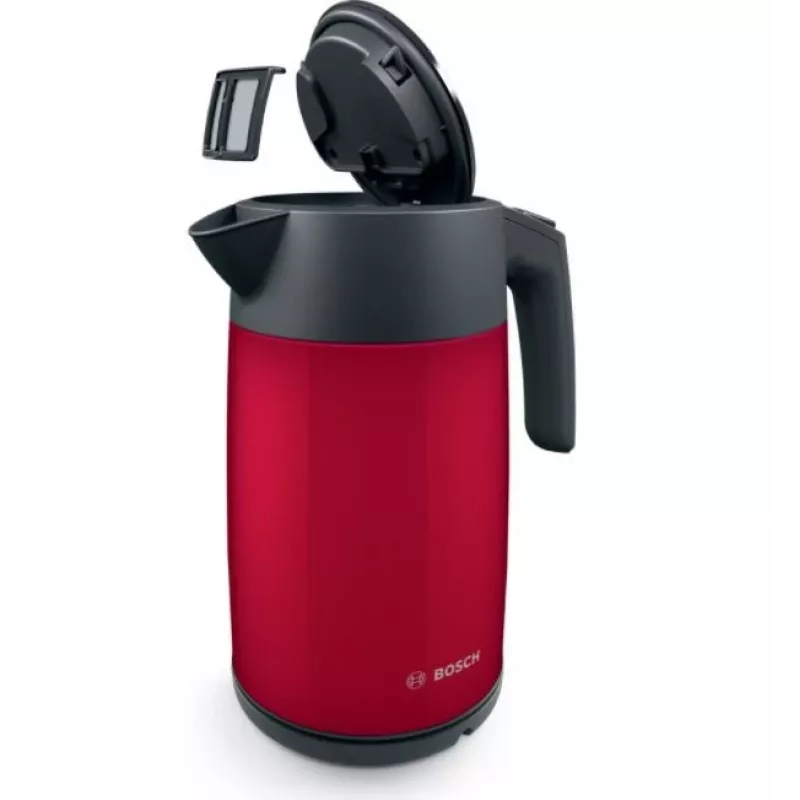 Sähköinen vedenkeitin Bosch TWK7L464 – 1,7 l tilavuus, 2400 W, punainen, muovikotelo