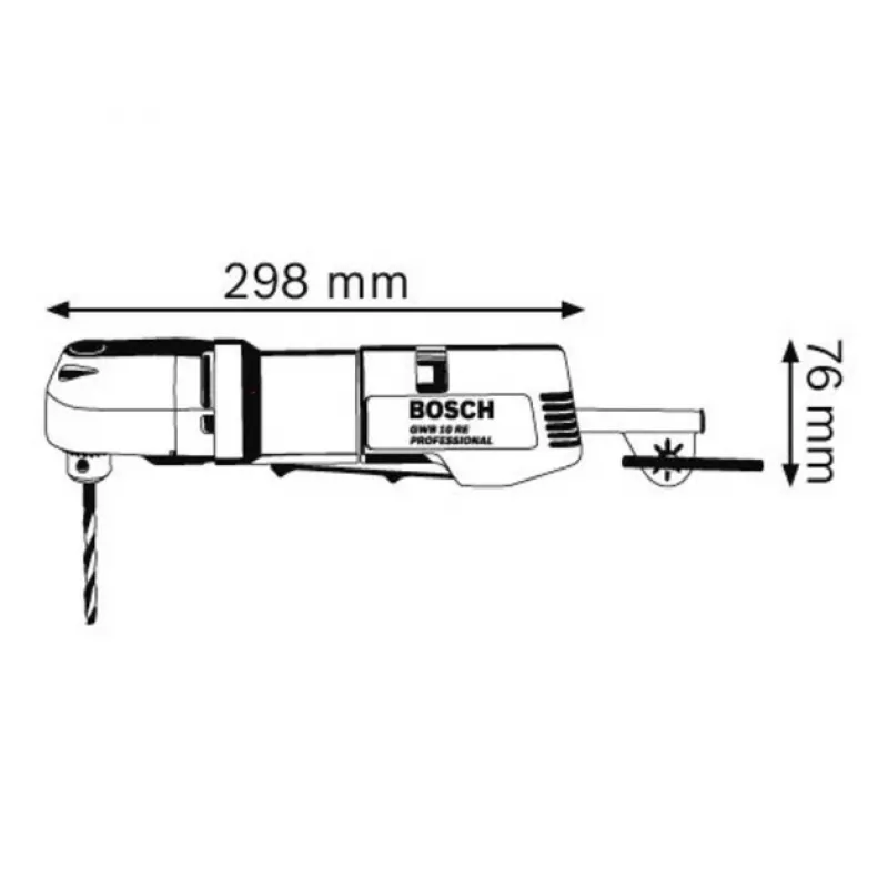 Bosch GWB 10 RE Professional 0601132703 kulmaporakone, 400 W, 1300 kierr./min, 5,5 Nm, hammaskruunuistukka, sininen/musta