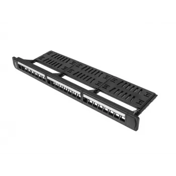 Patch-paneeli 1U LANBERG PPKS-1124-B, 24 porttia, 1U, ABS, musta, 482,6×44,5×154 mm