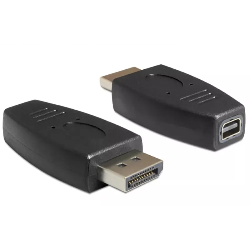 DeLOCK - DisplayPort-sovitin - DisplayPort (uros) Mini DisplayPort (naaras) - musta