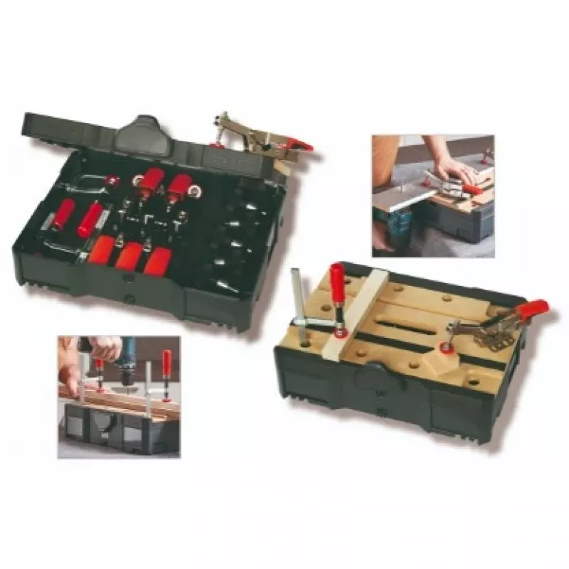 Kiristyspuristin BESSEY STC-S-MFT musta punainen hopea puu 14 kpl