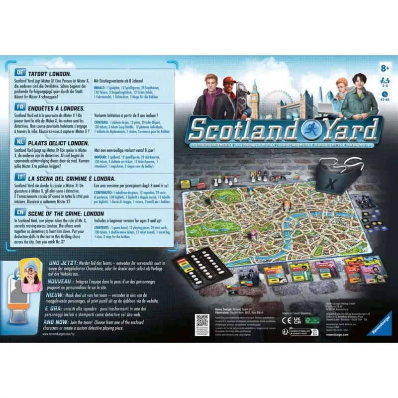 Ravensburger 27515 Scotland Yard -lautapeli (uusi painos), 2–6 pelaajaa