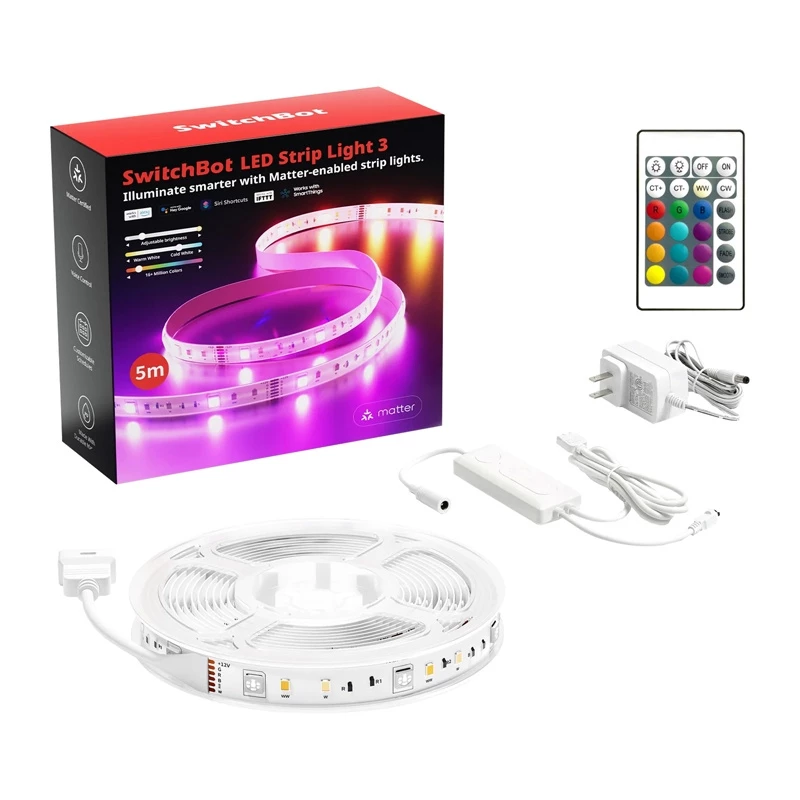 LED-nauha SwitchBot W1702110 3 m RGB värinvaihto