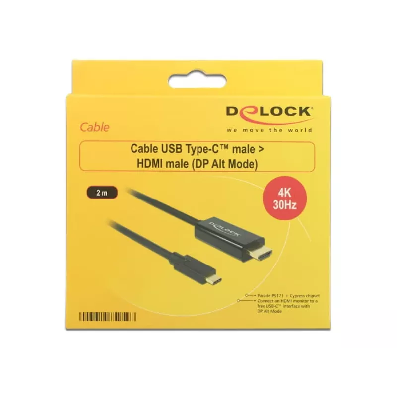 Videokaapeliadapteri DeLOCK 85259 USB Type-C – HDMI 2 m musta