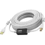 Vision valkoinen USB 2.0 -kaapeli 15 m USB A - USB B 0,48 Gbit/s