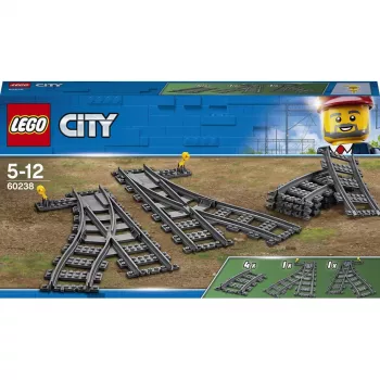 Rakennussarja LEGO City 60238 – raiteenvaihde ja tarvikkeet leikkisarjoihin