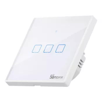 Seinäasennettava älykäs valokytkin Sonoff T2 EU TX 3-kanava Wi‑Fi + RF 433 -ohjaus