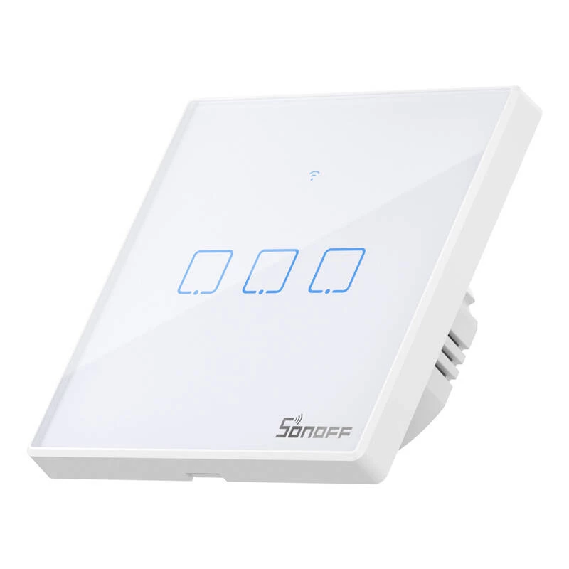 Seinäasennettava älykäs valokytkin Sonoff T2 EU TX 3-kanava Wi‑Fi + RF 433 -ohjaus